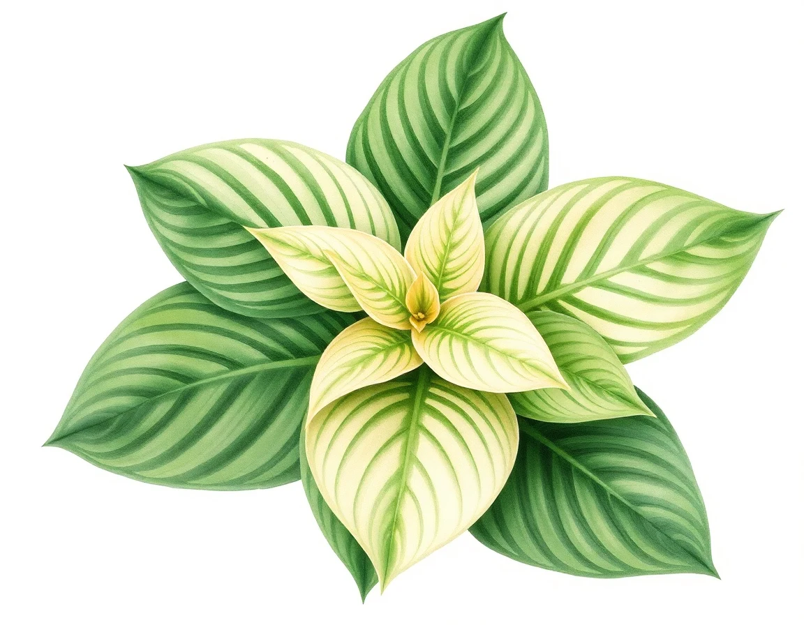 Watercolor illustration of Hosta 'Lakeside Dark Dancer'