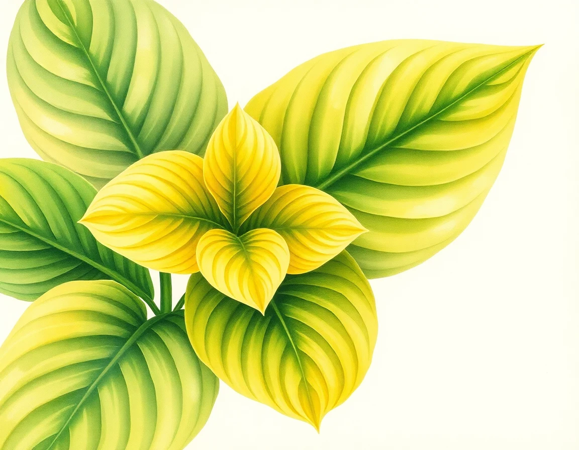 Watercolor illustration of Hosta 'Lakeside Delight'