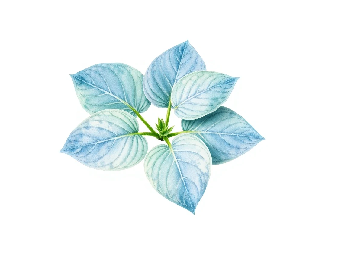 Watercolor illustration of Hosta 'Lakeside Dixie Doll'