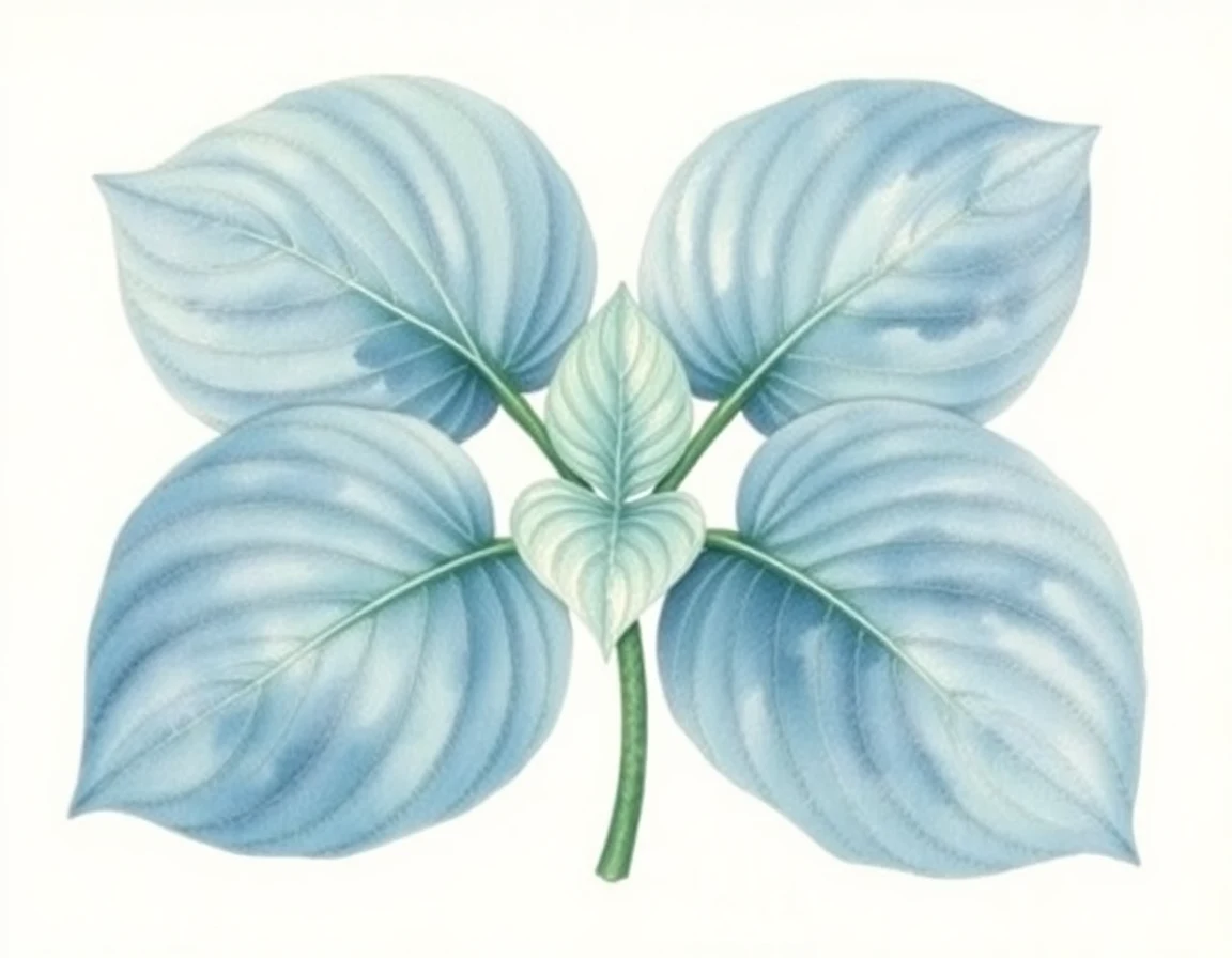 Watercolor illustration of Hosta 'Lakeside Dream On'