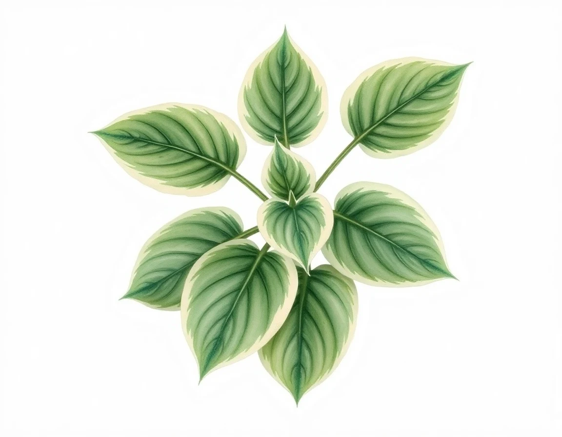 Watercolor illustration of Hosta 'Lakeside Elfin Fire'