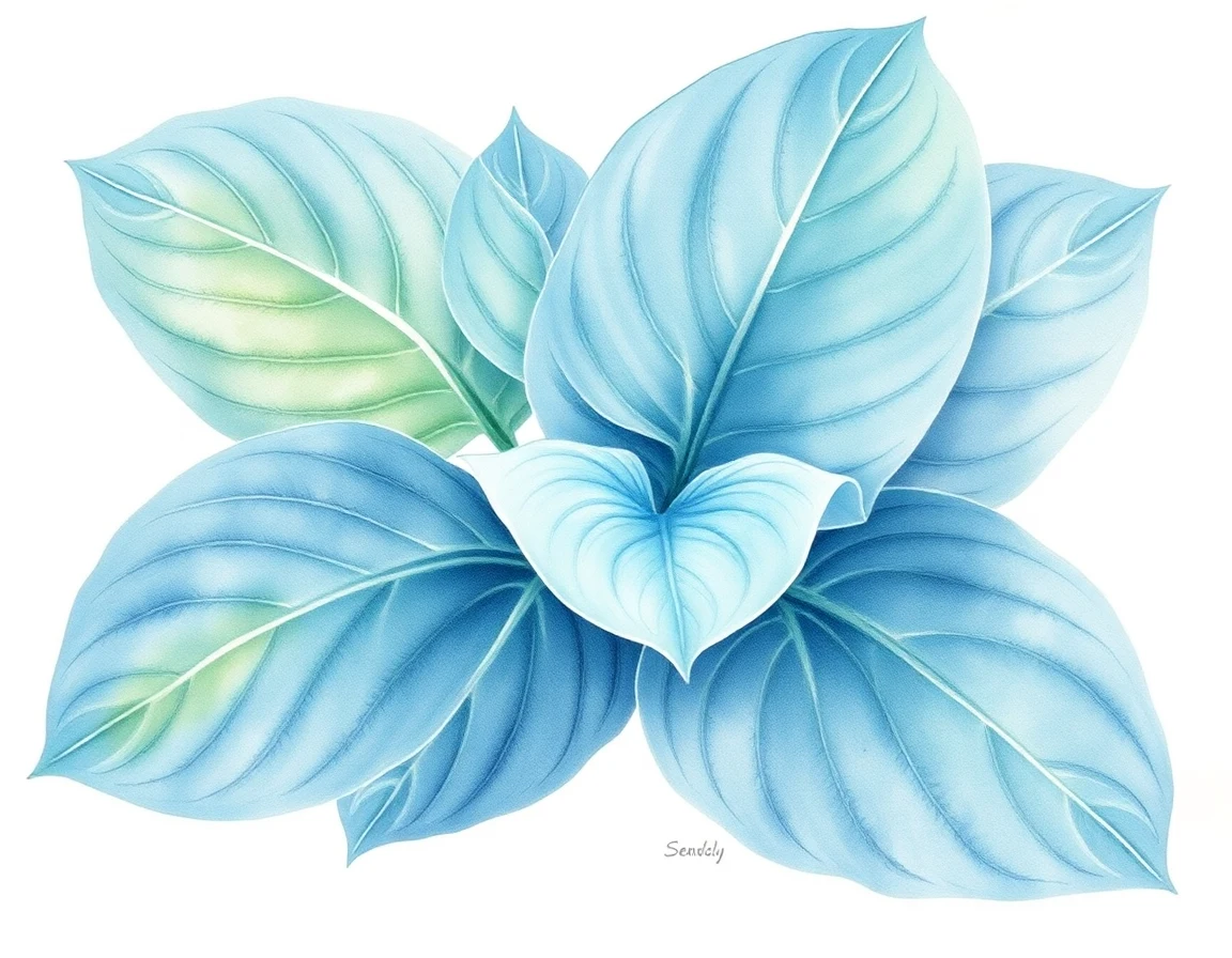 Watercolor illustration of Hosta 'Lakeside Elite'