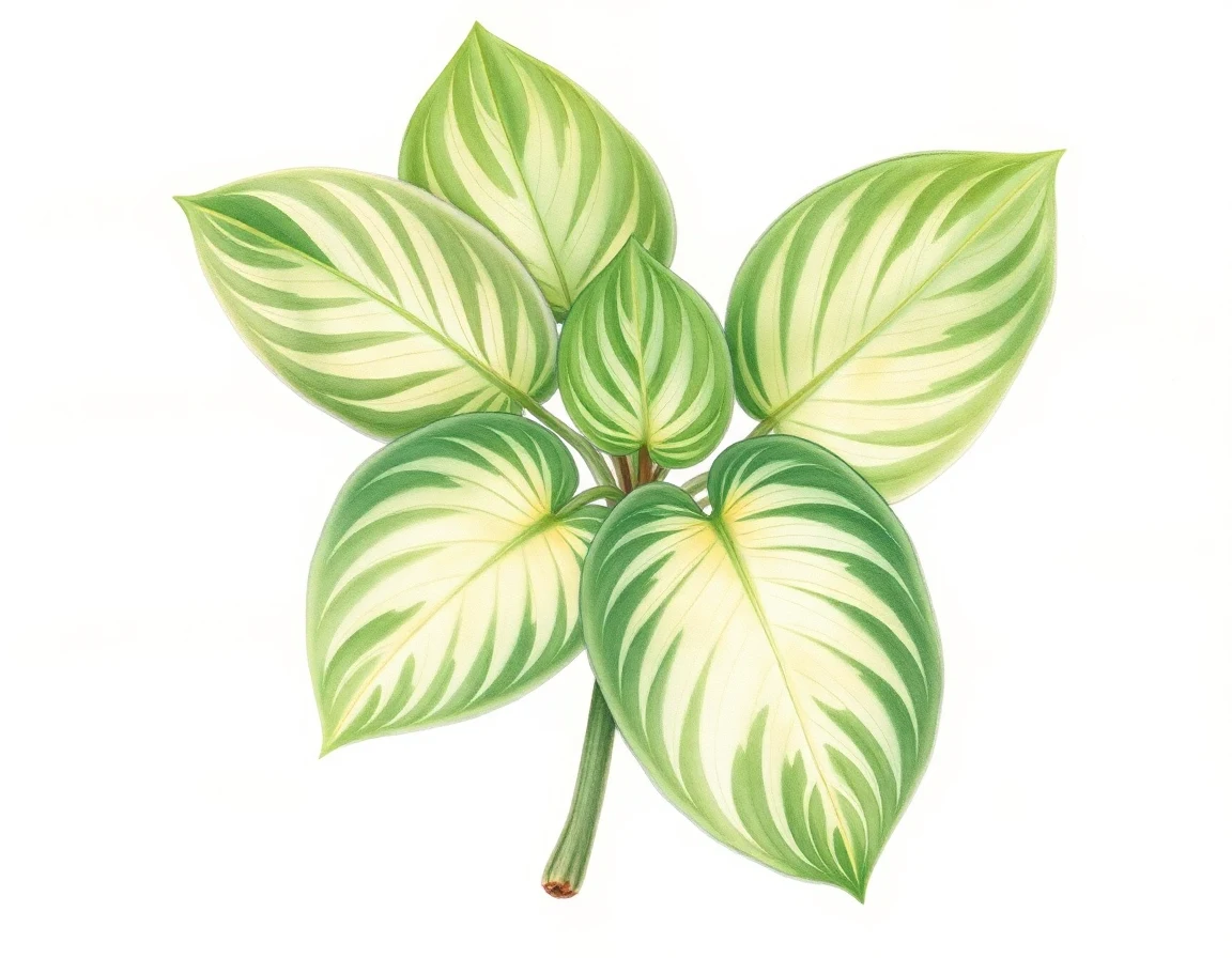 Watercolor illustration of Hosta 'Lakeside Emerald Lights'