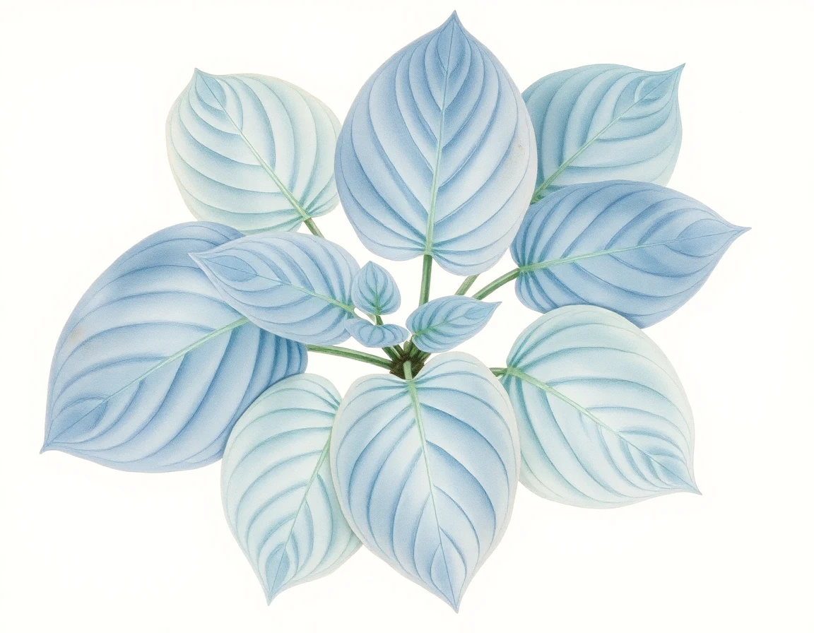 Watercolor illustration of Hosta 'Lakeside Expo'