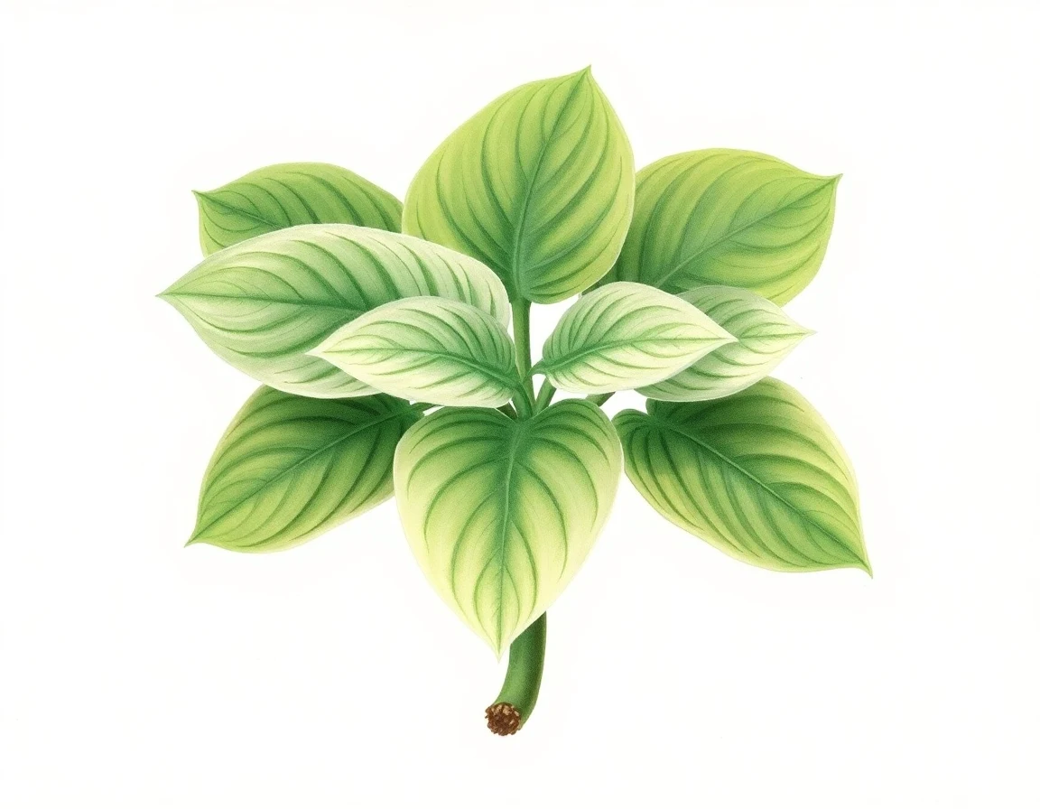 Watercolor illustration of Hosta 'Lakeside Fruit Loops'