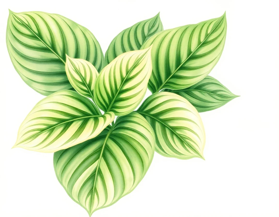Watercolor illustration of Hosta 'Lakeside Full Tide'