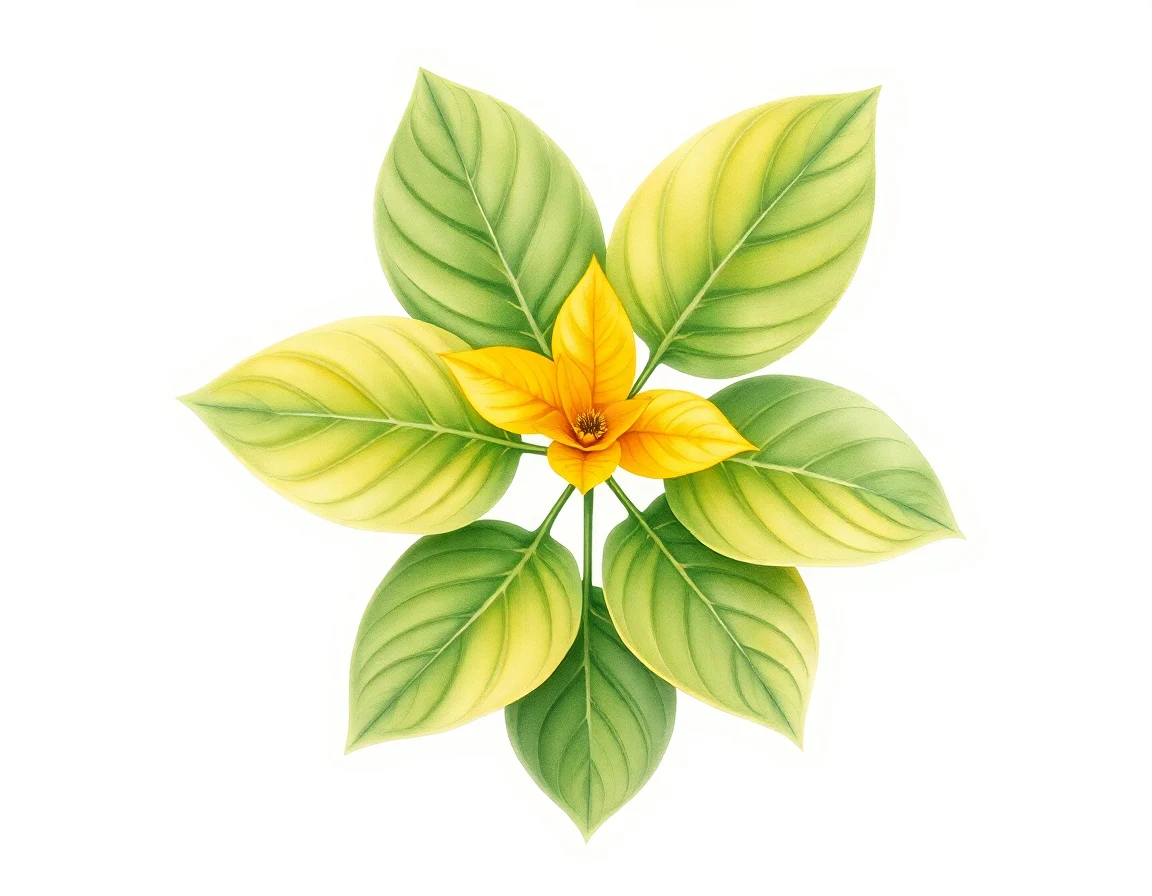 Watercolor illustration of Hosta 'Lakeside Gold Point'
