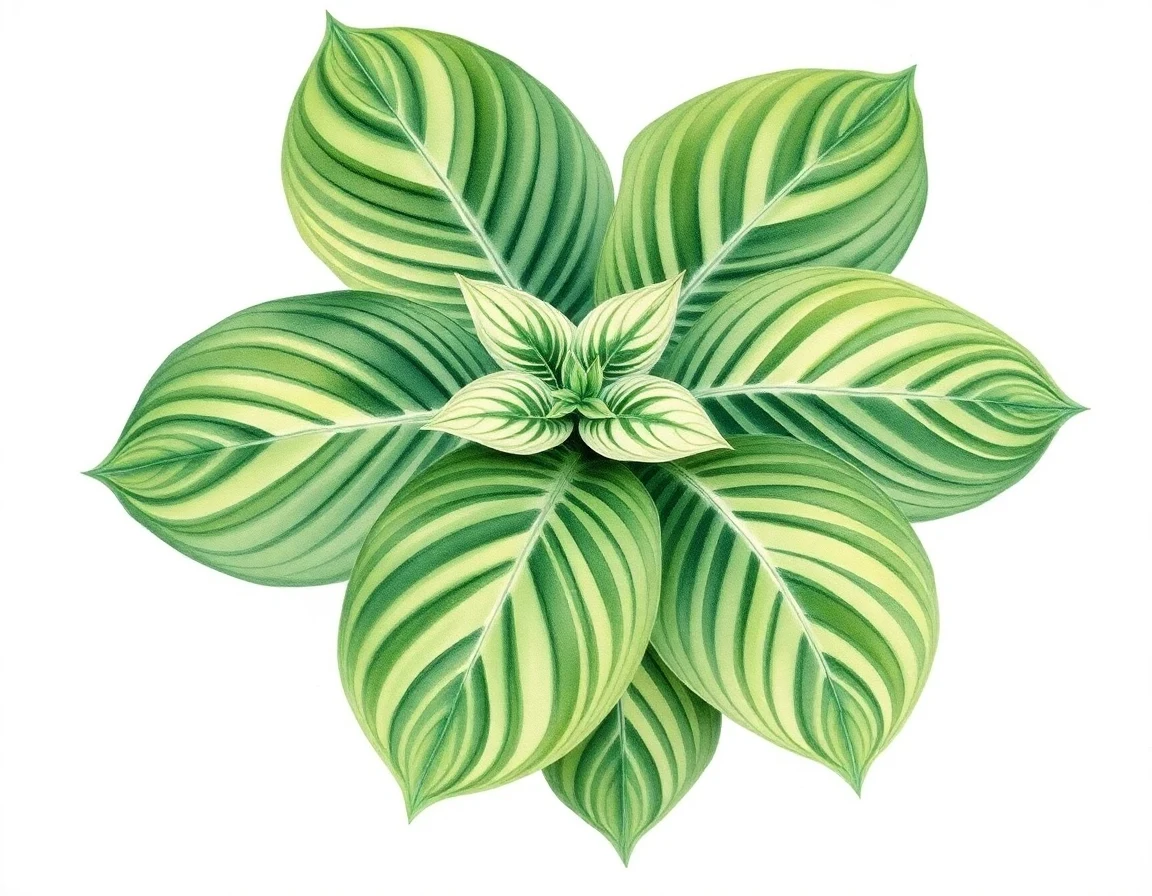 Watercolor illustration of Hosta 'Lakeside Iron Man'