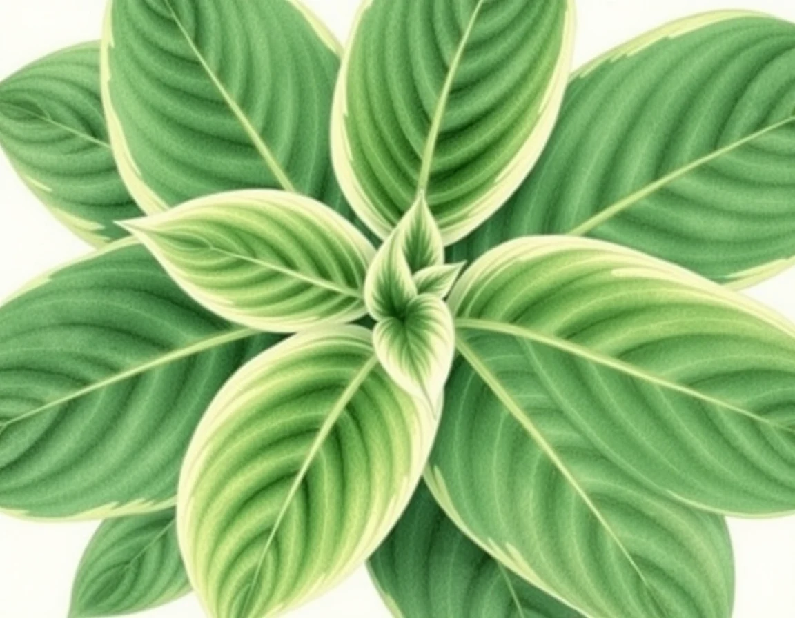 Watercolor illustration of Hosta 'Lakeside Jazzy Jane'