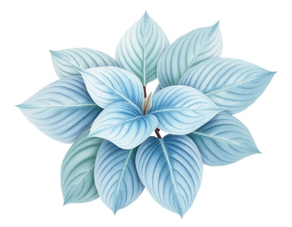 Watercolor illustration of Hosta 'Lakeside Lagoon'