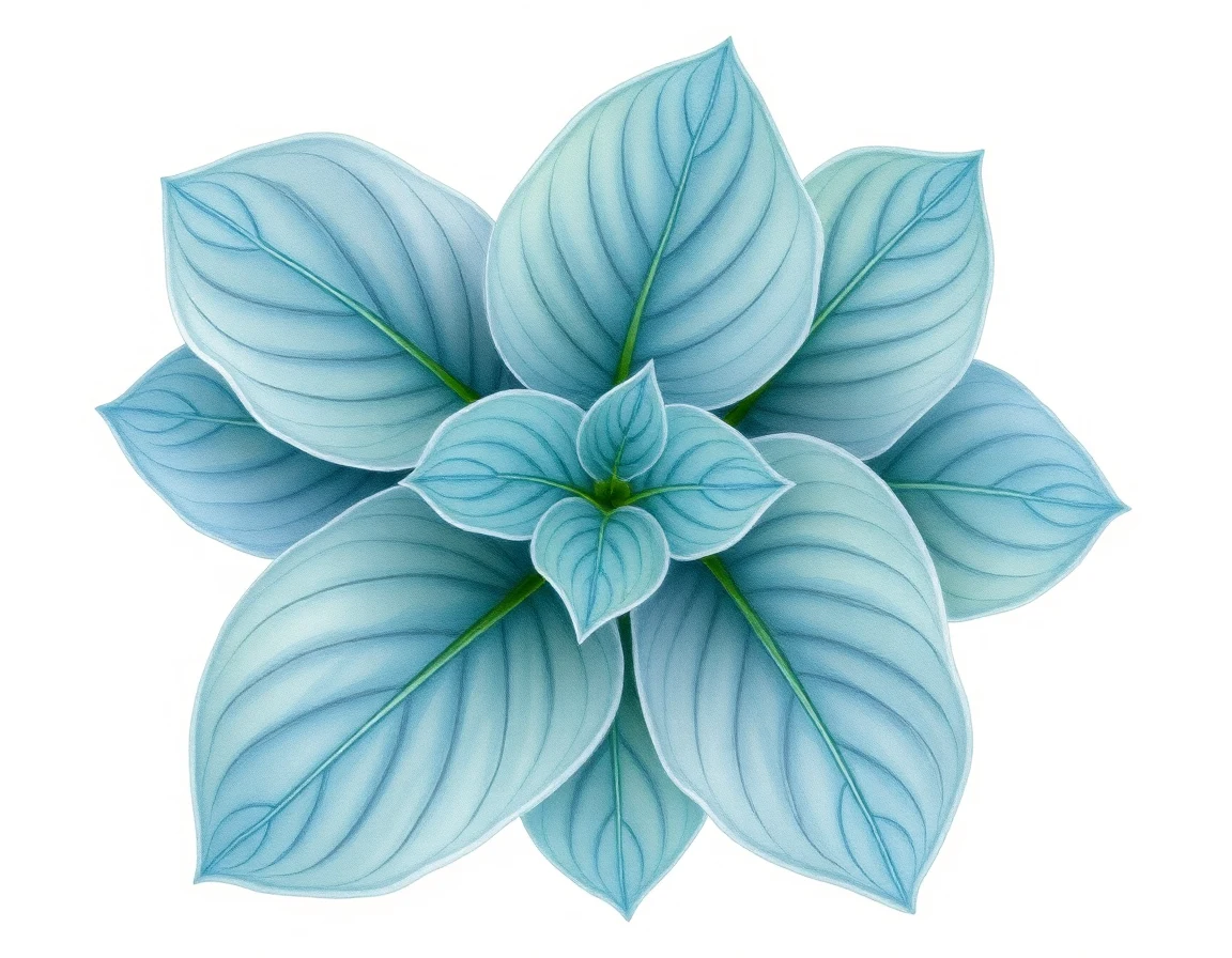 Watercolor illustration of Hosta 'Lakeside Legal Tender'