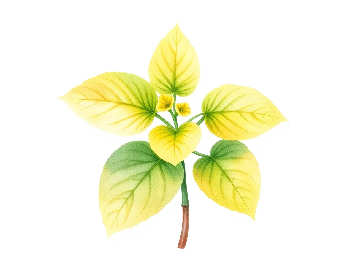 Watercolor illustration of Hosta 'Lakeside Leprechaun'