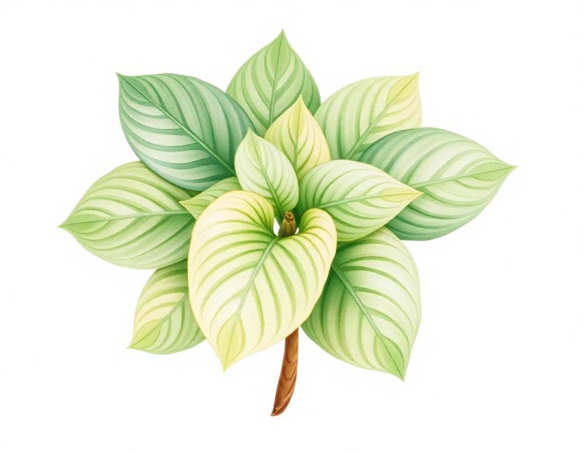 Watercolor illustration of Hosta 'Lakeside Lime Tart'