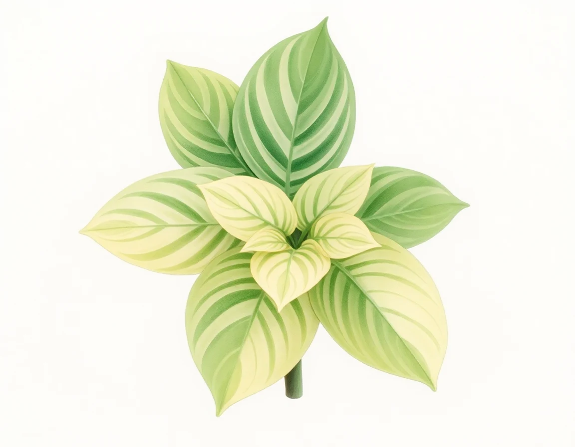 Watercolor illustration of Hosta 'Lakeside Lollipop'