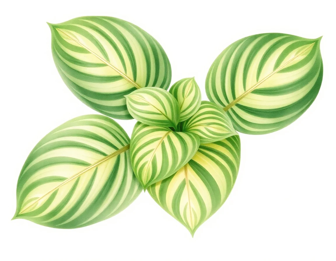 Watercolor illustration of Hosta 'Lakeside Looking Glass'