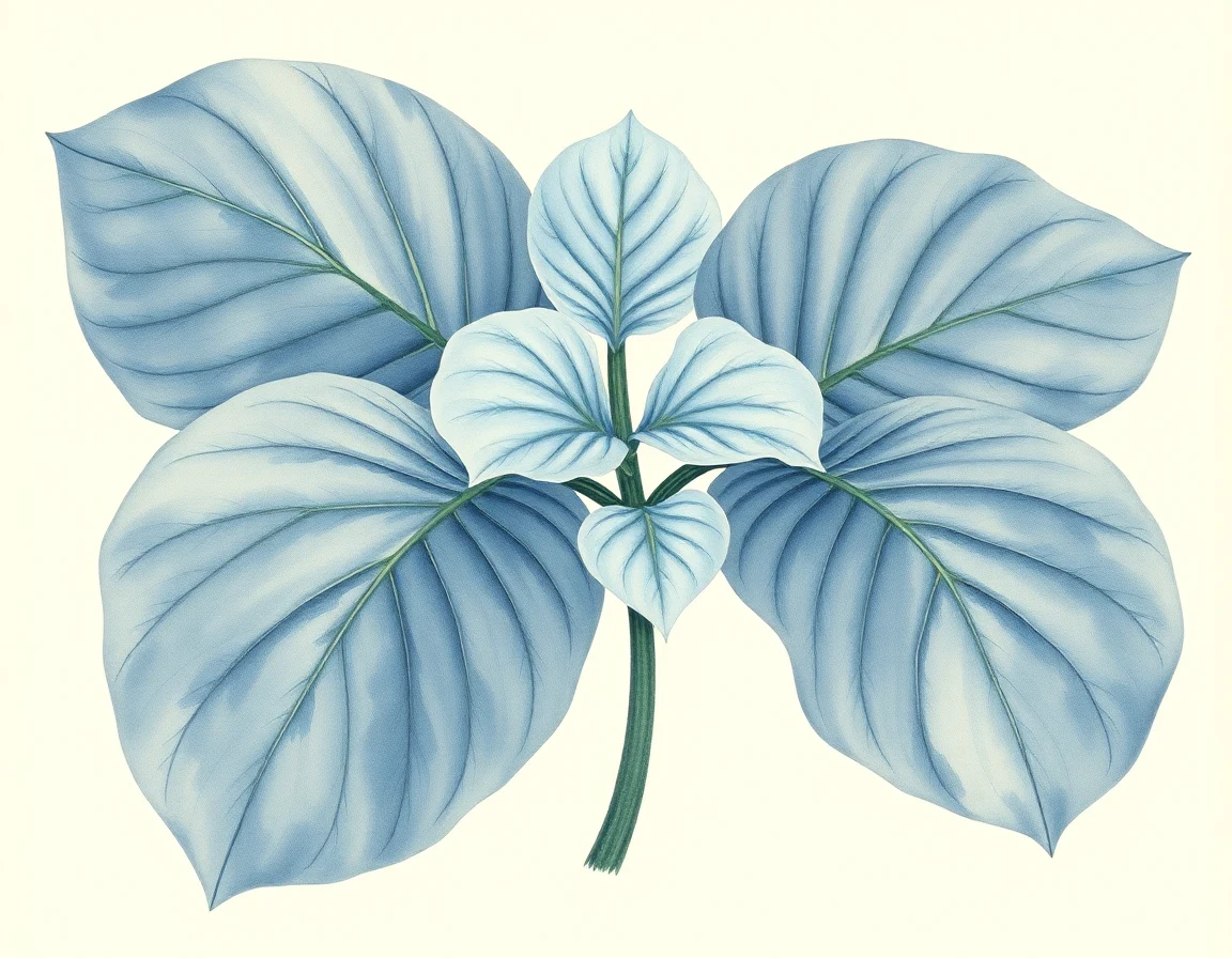 Watercolor illustration of Hosta 'Lakeside Magnetic Force'