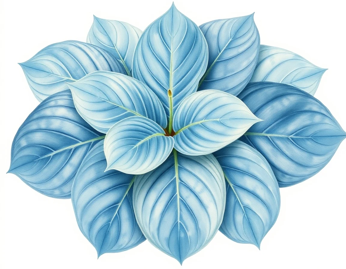 Watercolor illustration of Hosta 'Lakeside Main Man'