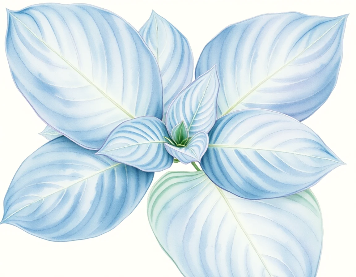 Watercolor illustration of Hosta 'Lakeside Masterpiece'