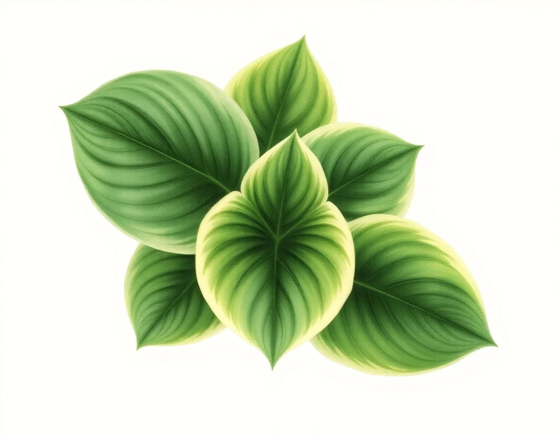 Watercolor illustration of Hosta 'Lakeside Meter Maid'