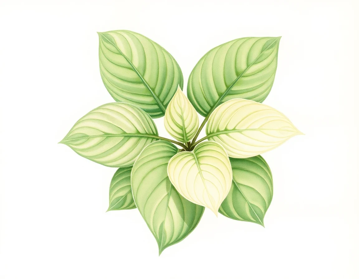 Watercolor illustration of Hosta 'Lakeside Midnight Miss'