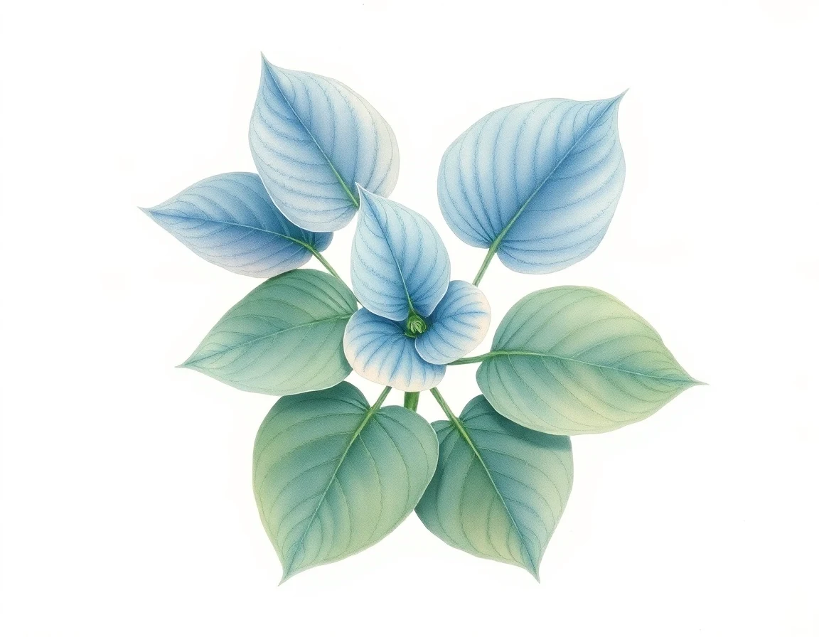 Watercolor illustration of Hosta 'Lakeside Missy Little'