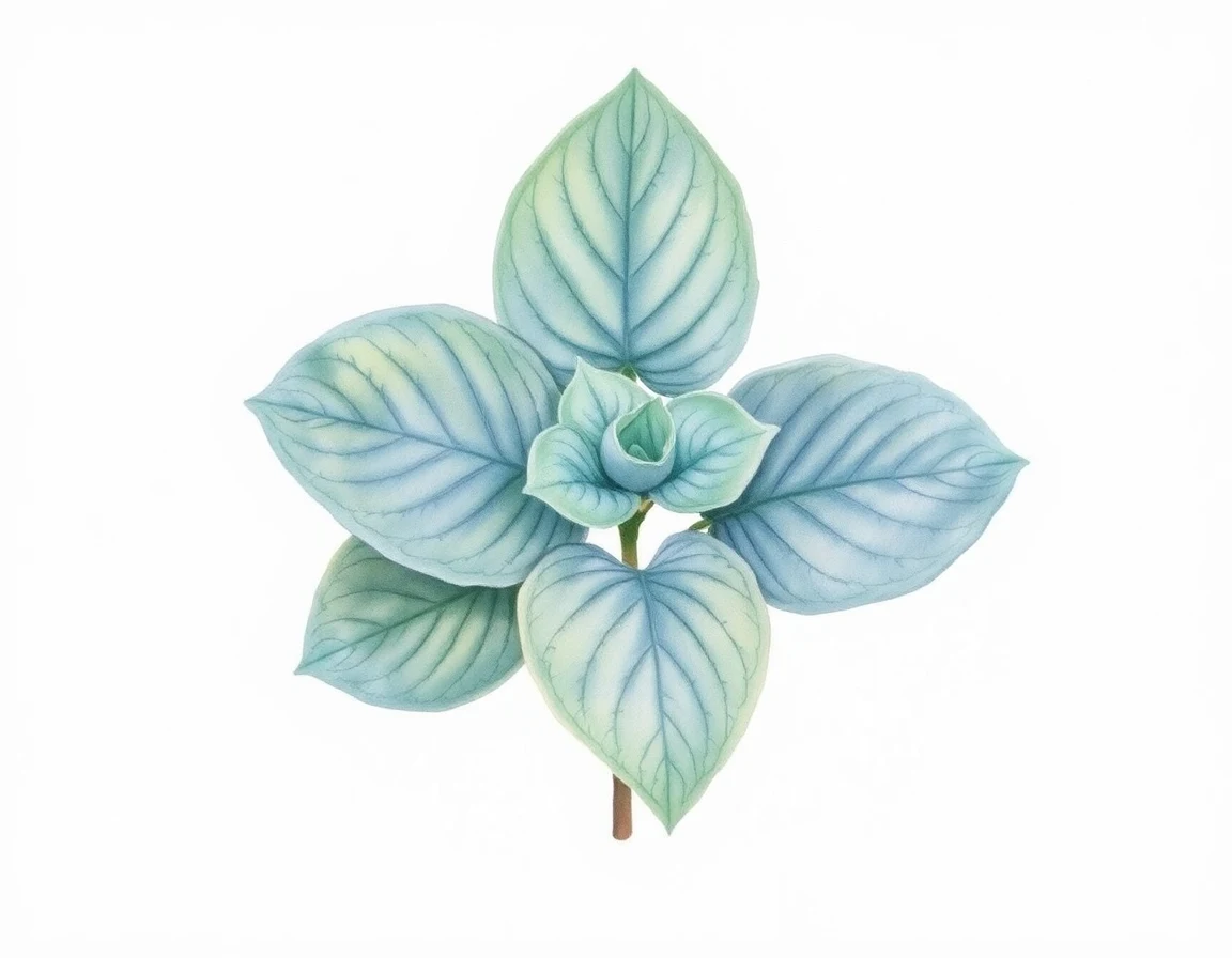 Watercolor illustration of Hosta 'Lakeside Neat Petite'