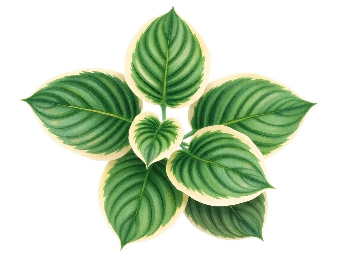 Watercolor illustration of Hosta 'Lakeside Ninita'