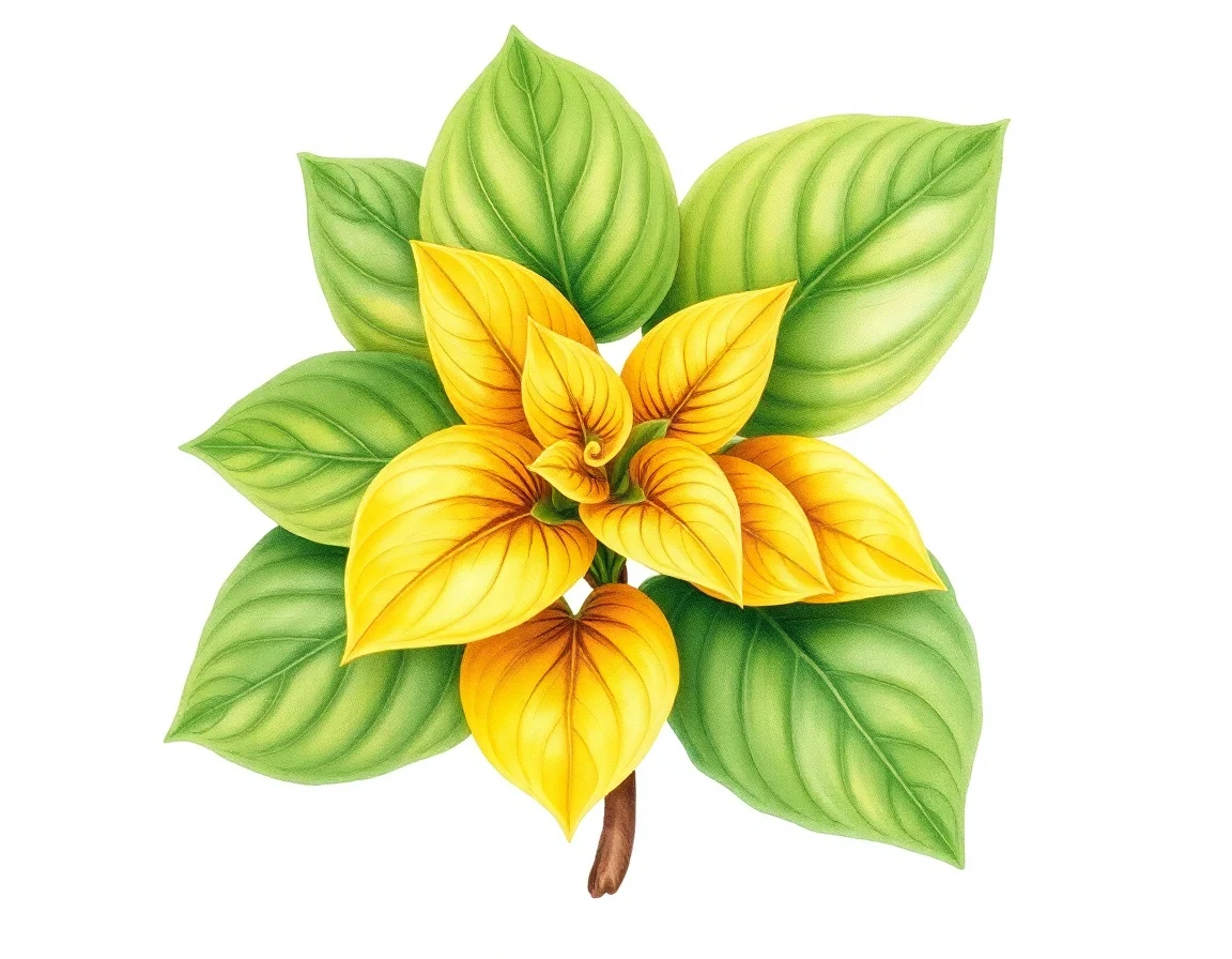 Watercolor illustration of Hosta 'Lakeside Penny Pincher'