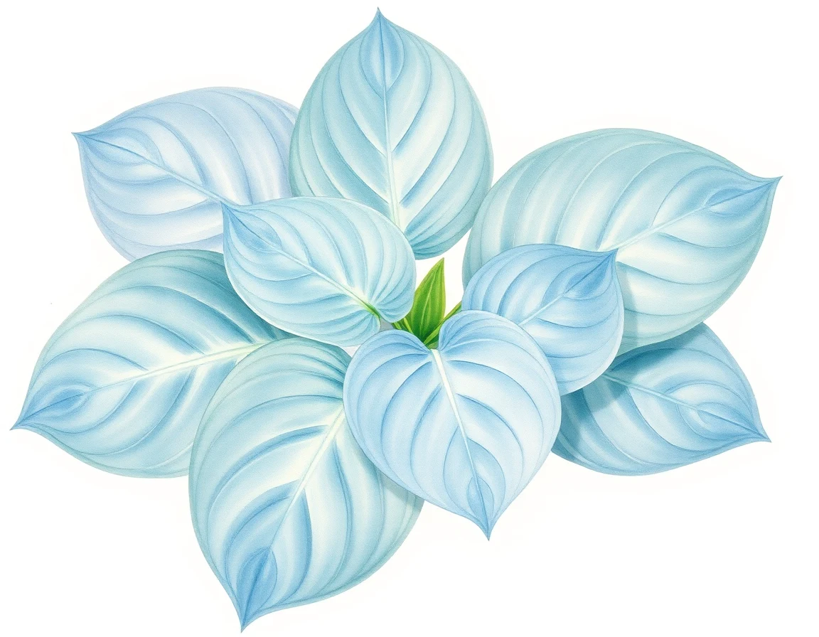 Watercolor illustration of Hosta 'Lakeside Plum Frosting'