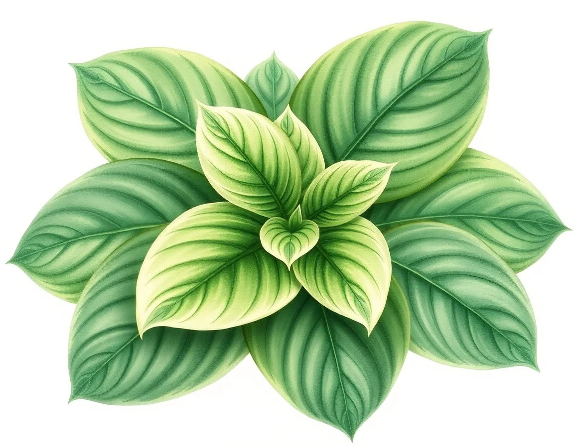 Watercolor illustration of Hosta 'Lakeside Premier'