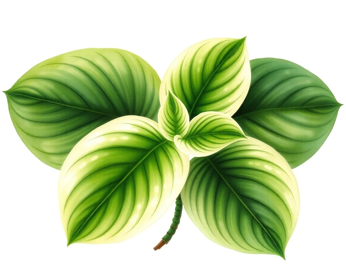 Watercolor illustration of Hosta 'Lakeside Prissy Miss'