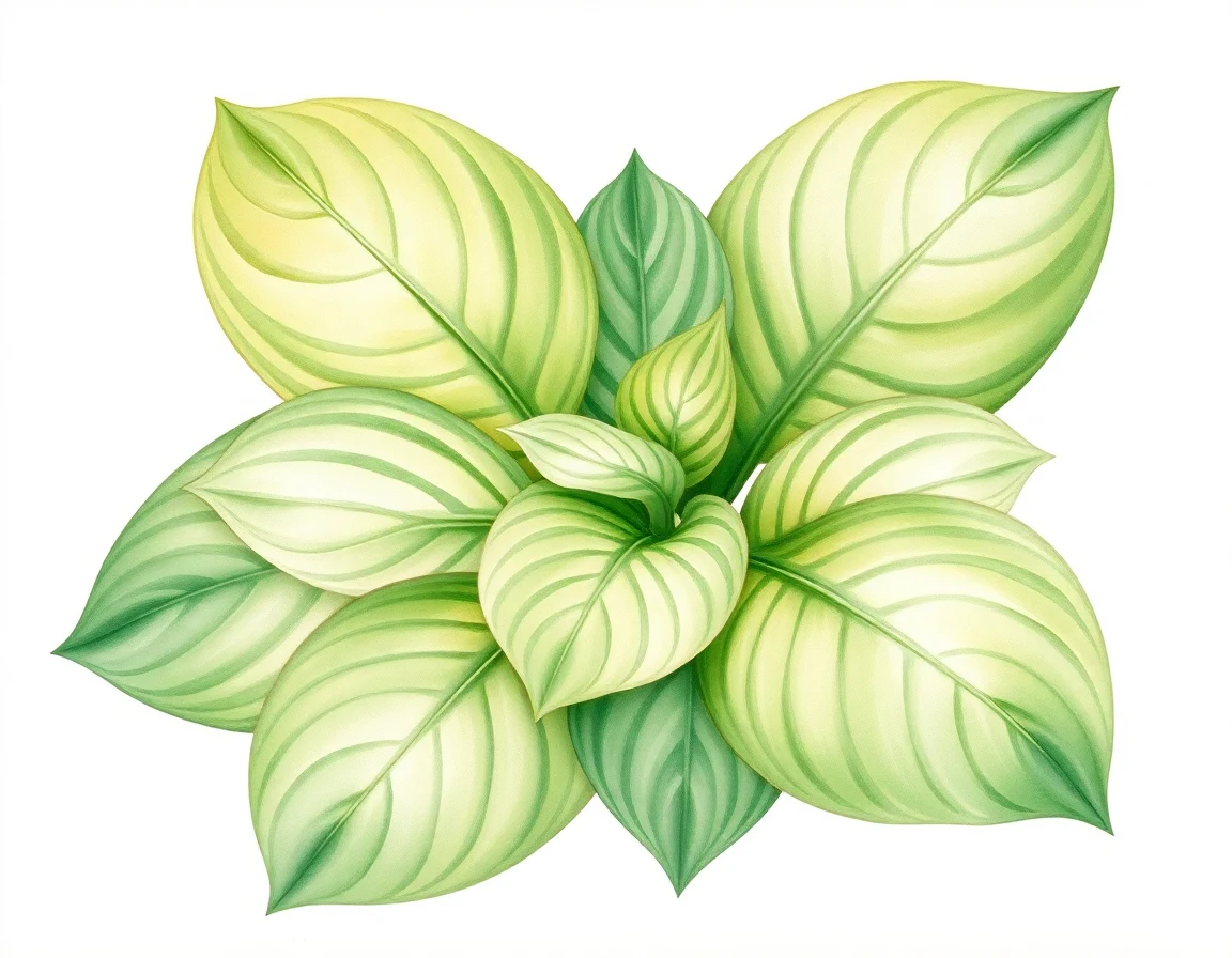 Watercolor illustration of Hosta 'Lakeside Prophecy'
