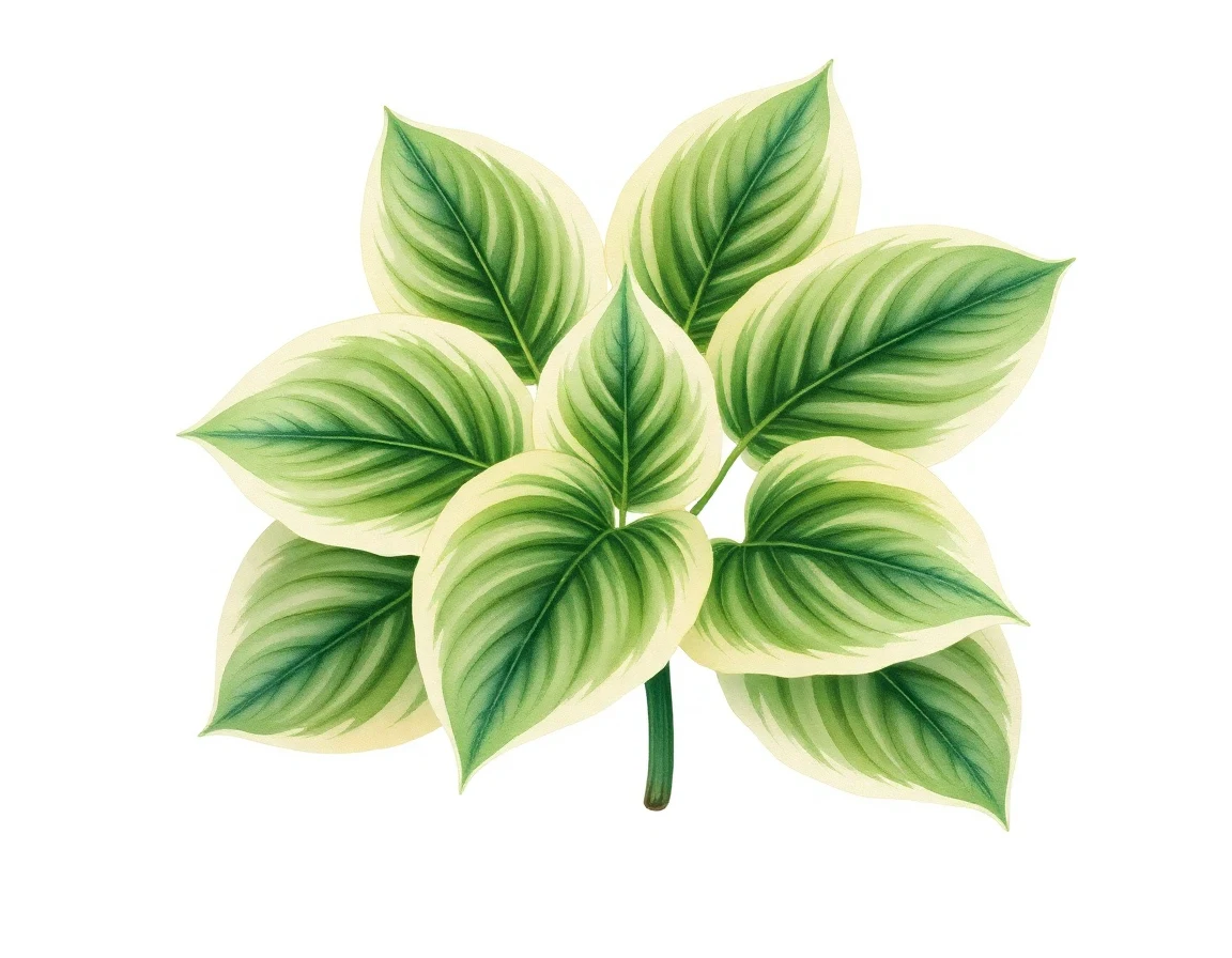 Watercolor illustration of Hosta 'Lakeside Ragtime'