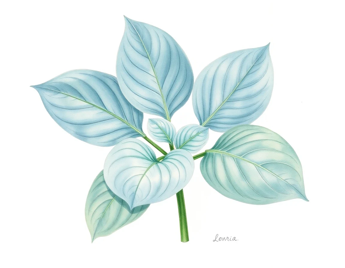 Watercolor illustration of Hosta 'Lakeside Rhapsody'