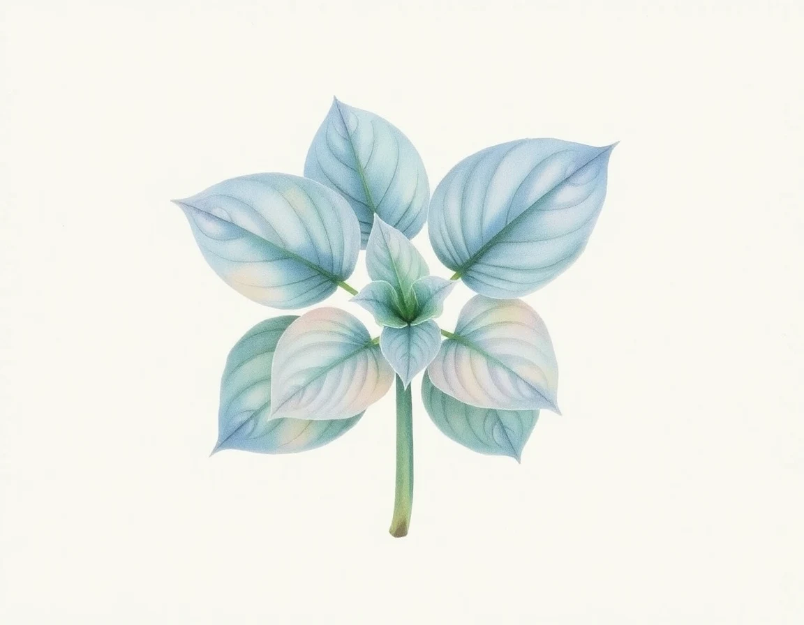 Watercolor illustration of Hosta 'Lakeside Scamp'