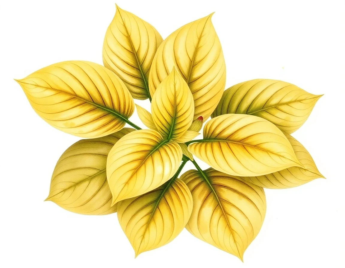 Watercolor illustration of Hosta 'Lakeside Shockwave'