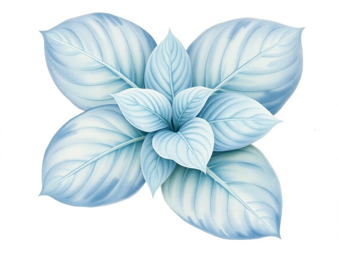 Watercolor illustration of Hosta 'Lakeside Shore Master'