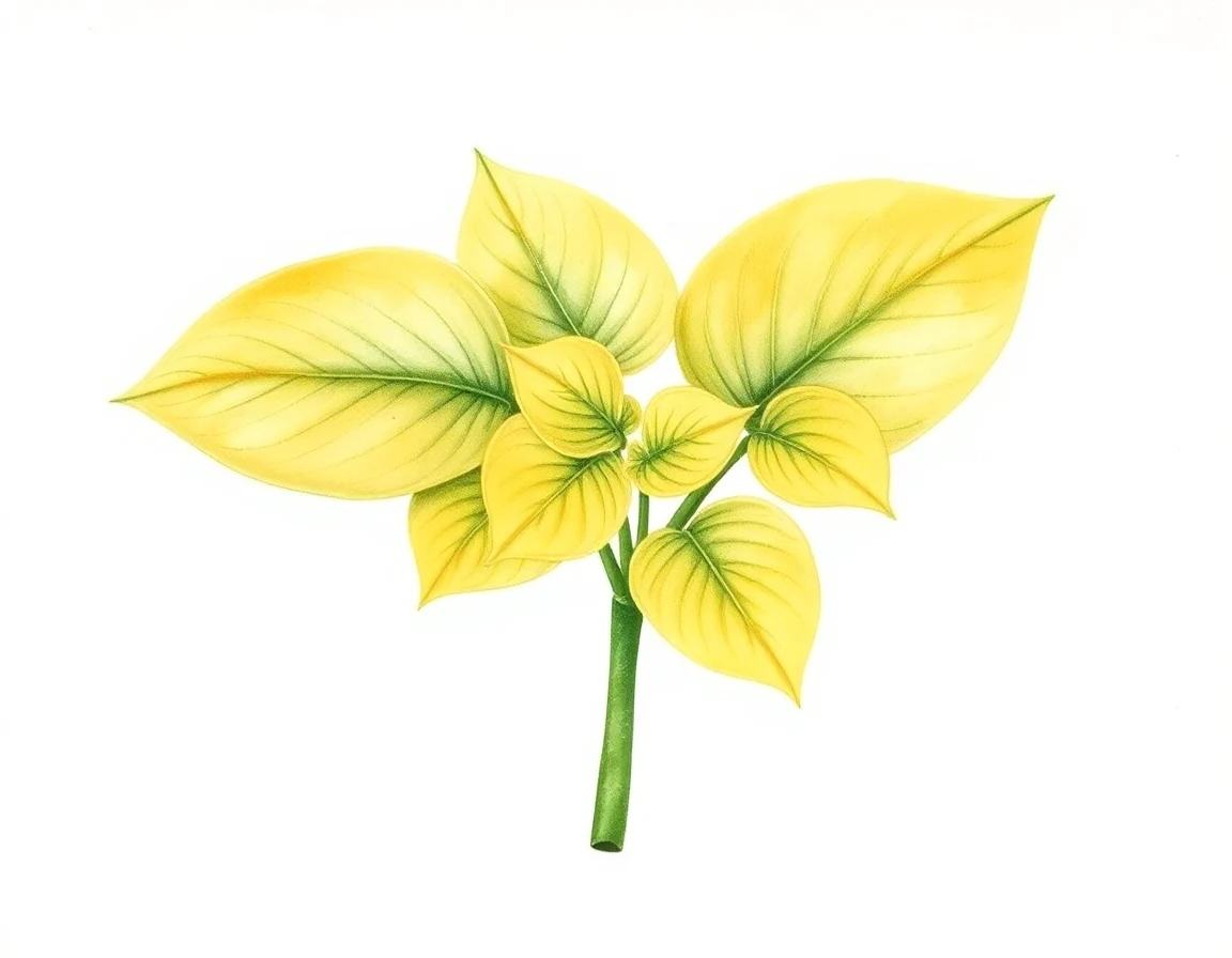 Watercolor illustration of Hosta 'Lakeside Slick Chick'