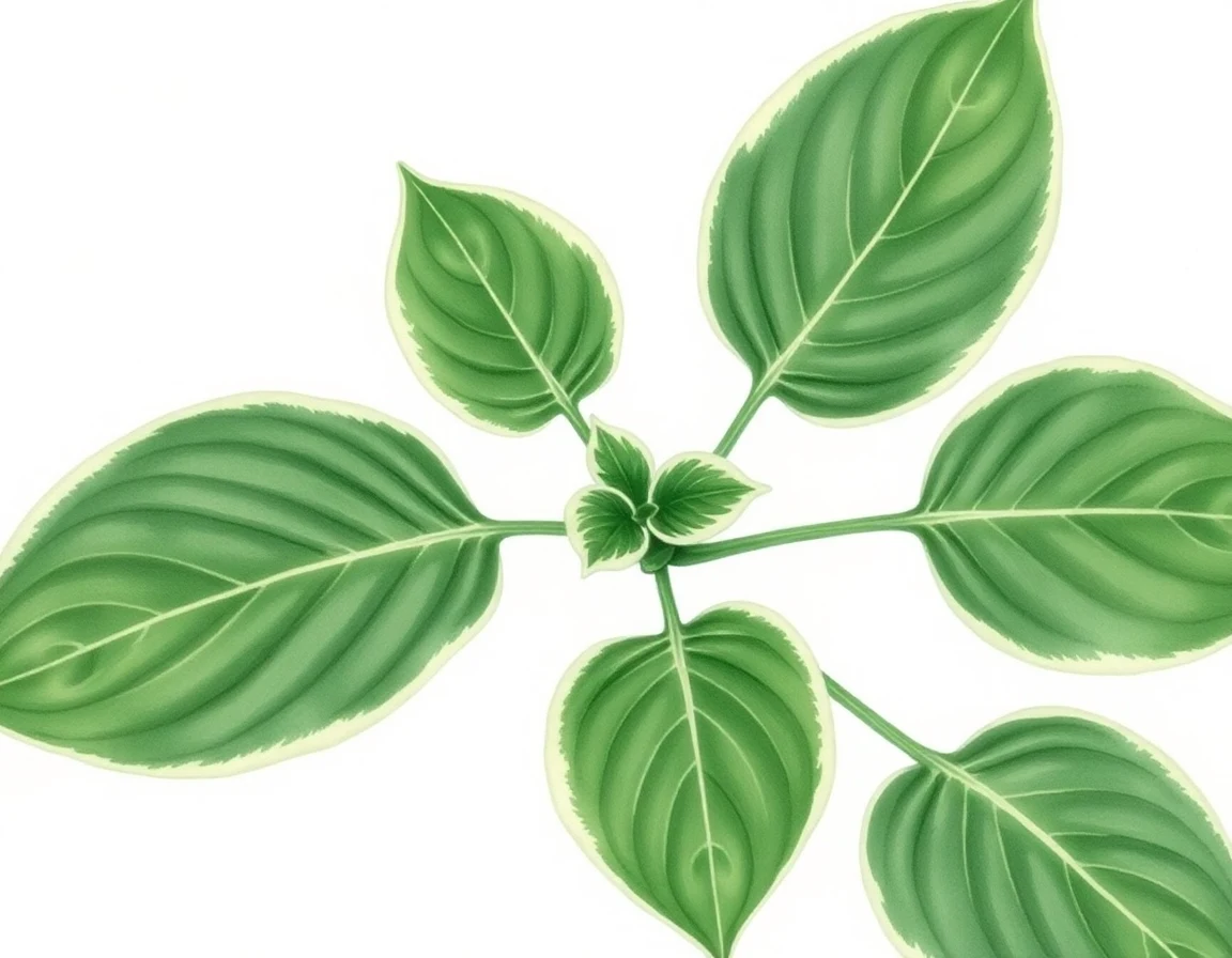 Watercolor illustration of Hosta 'Lakeside Sophistication'