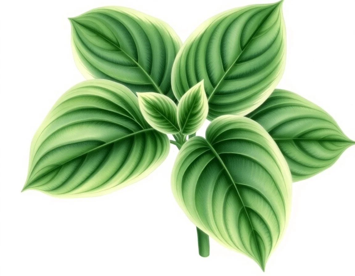 Watercolor illustration of Hosta 'Lakeside Spellbinder'
