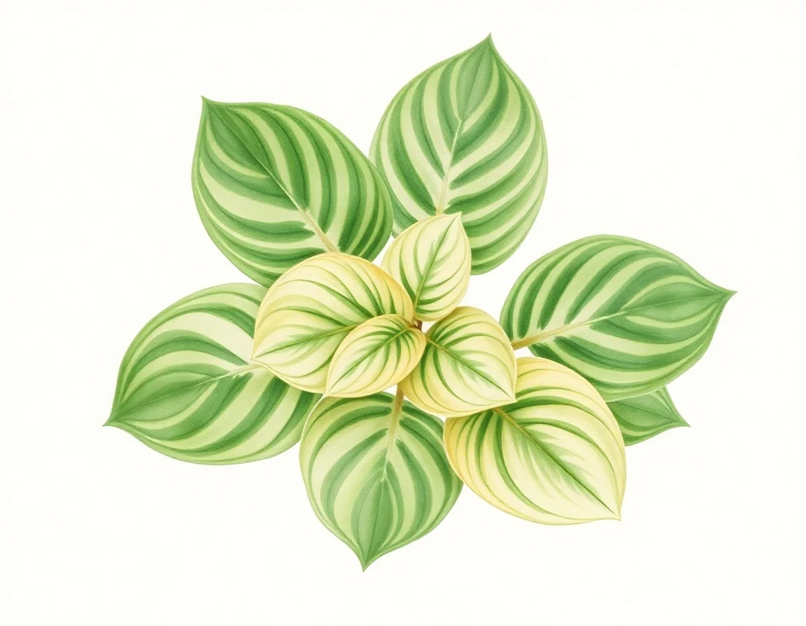 Watercolor illustration of Hosta 'Lakeside Storm Watch'