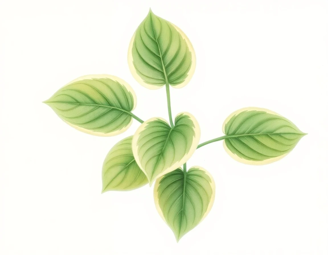 Watercolor illustration of Hosta 'Lakeside Tee Ki'