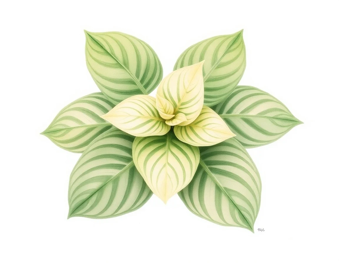 Watercolor illustration of Hosta 'Lakeside Twiddle Dee'