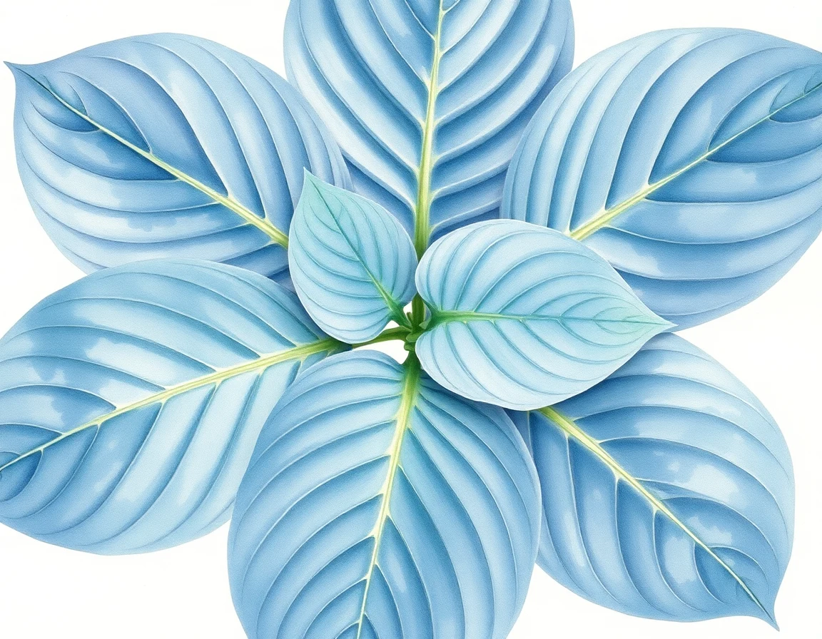 Watercolor illustration of Hosta 'Lakeside Un Huh'