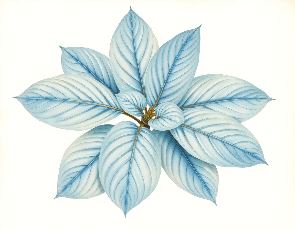 Watercolor illustration of Hosta 'Lakeside Whispering Leaves'