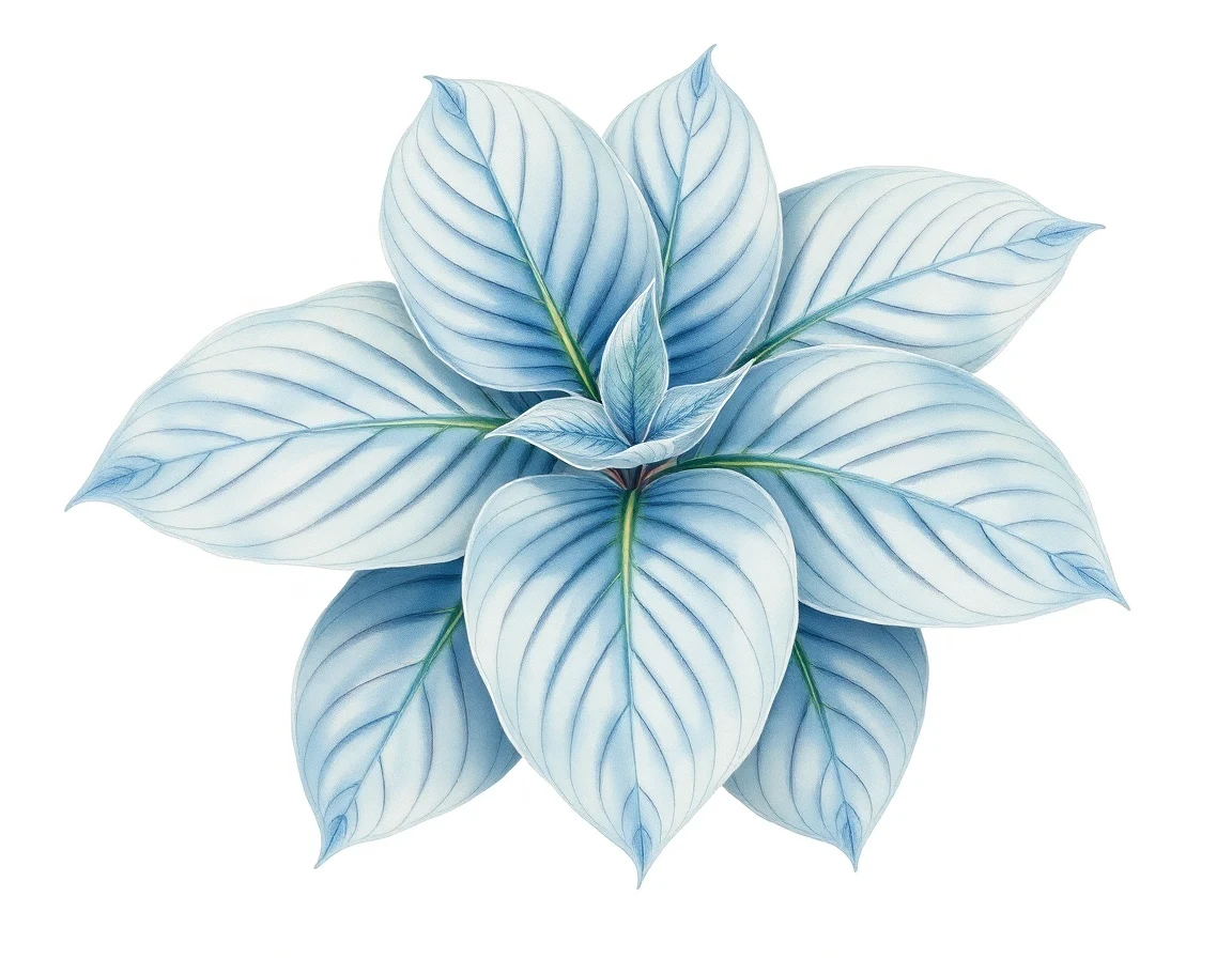 Watercolor illustration of Hosta 'Lambeau Leap'