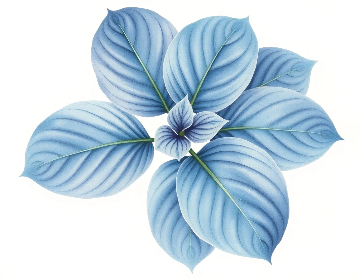 Watercolor illustration of Hosta 'Landslide'