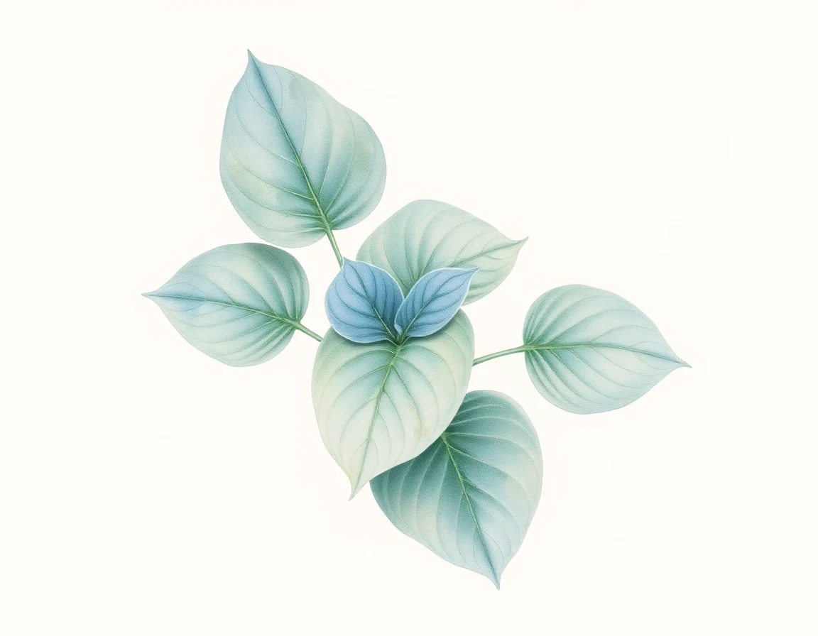 Watercolor illustration of Hosta 'Lap Dance'