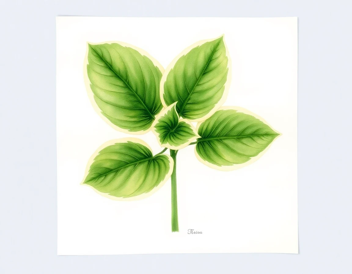 Watercolor illustration of Hosta 'Lars of Mars'