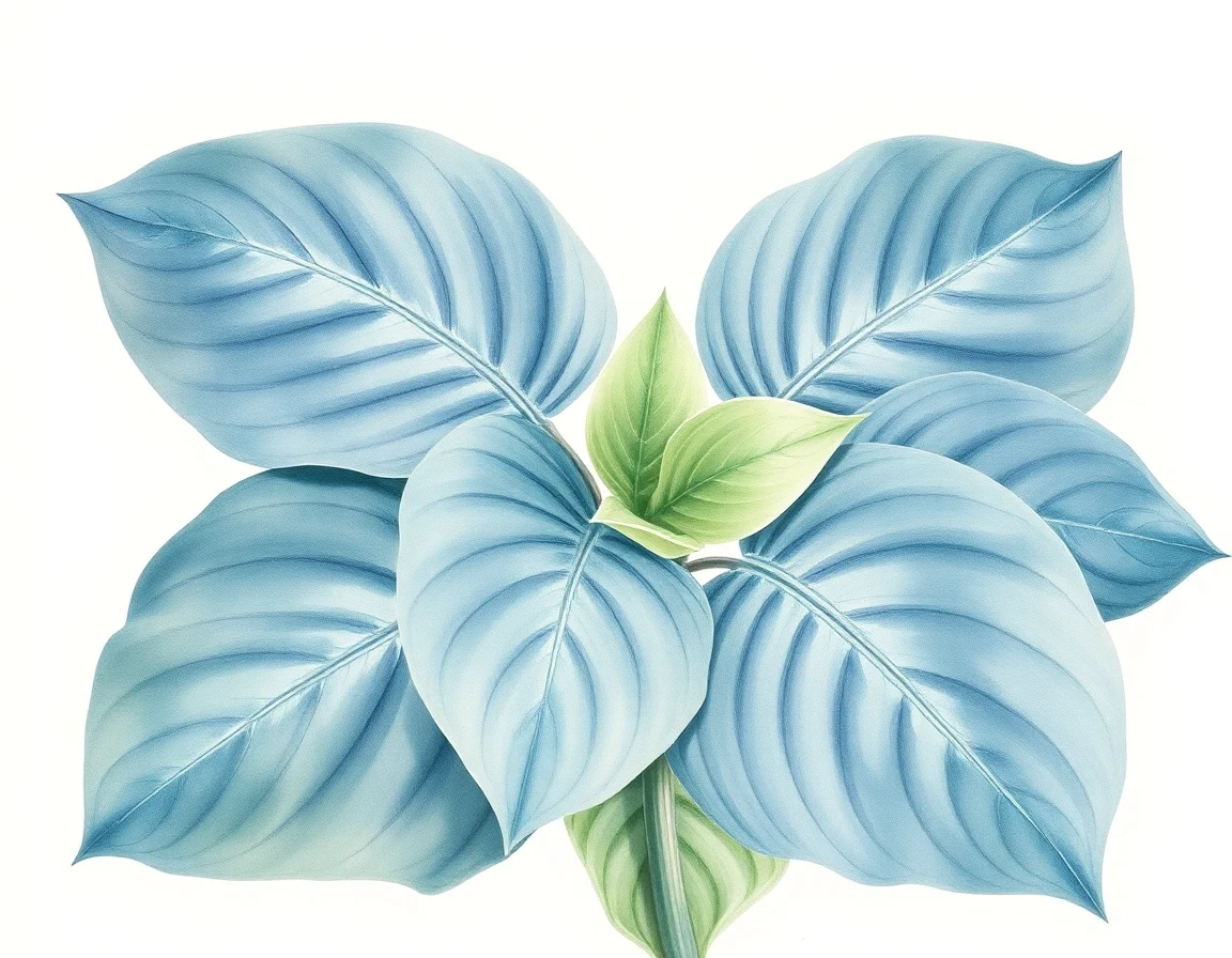 Watercolor illustration of Hosta 'Lasting Impressions'